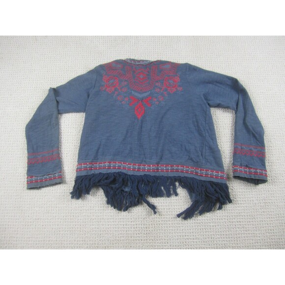 Johnny Was Cardigan Womens Small Blue Riya Open Front Embroidered Casual - Picture 7 of 10
